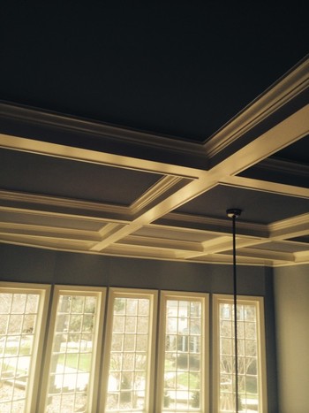 Beautiful Coffered Ceilings Built and Painted in Huntersville, NC