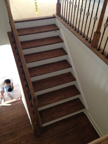 Wood Staining of the stairs in NC by Zelaya Jr Painting