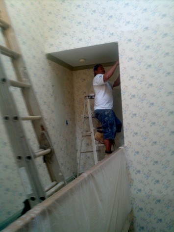 Wallpaper removal in a Charlotte NC home.
